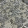 Глиттер серебро кленовый лист с бусинами